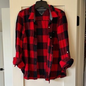 Tommy Hilfiger Red and Black Checkered Shirt
